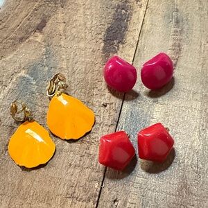 Colorful Vintage Clip-On Earrings Set